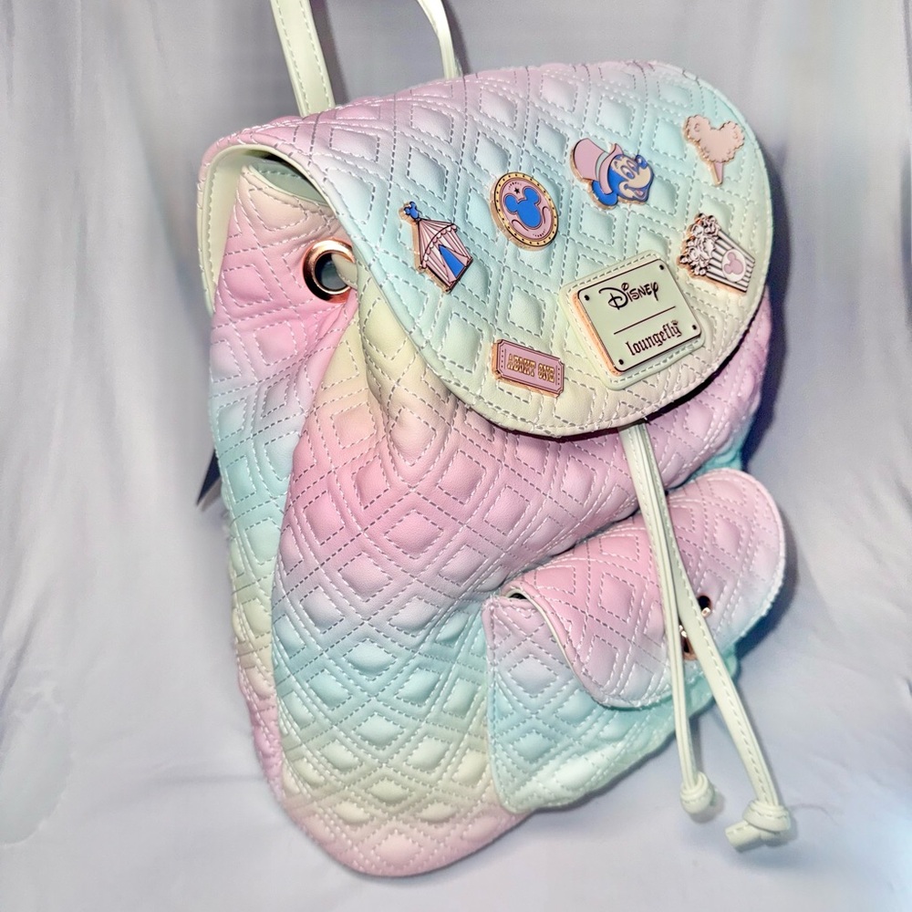 ✨Disney Loungefly Backpack – Pastel Pin Collection (NWT) 🩷 For Pin Collectors! - Picture 2 of 8